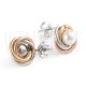 Brinco Ornamentos c/ Pérola 11mm - Aço Inox Dourado e Prateado