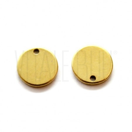8mm Flat Medal - Gold Stainless Steel