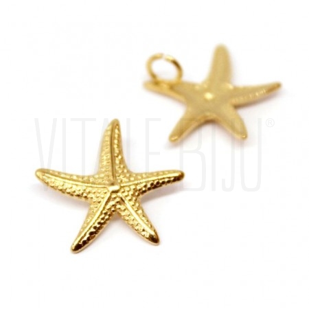 Pendente Estrela do Mar 13mm - Aço Inox Dourado